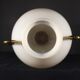 Venini Primavera in Murano, white opaline glass with gilded handles, bronze base.