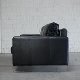 Vintage black leather sofa from Lavalina