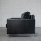 Vintage black leather sofa from Lavalina