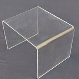 3 Nesting tables signed David Lange transparent plexiglass coffee tables design 70