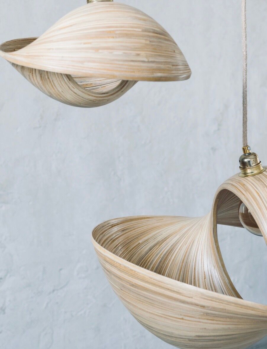 Design luminaire in bamboo medium format