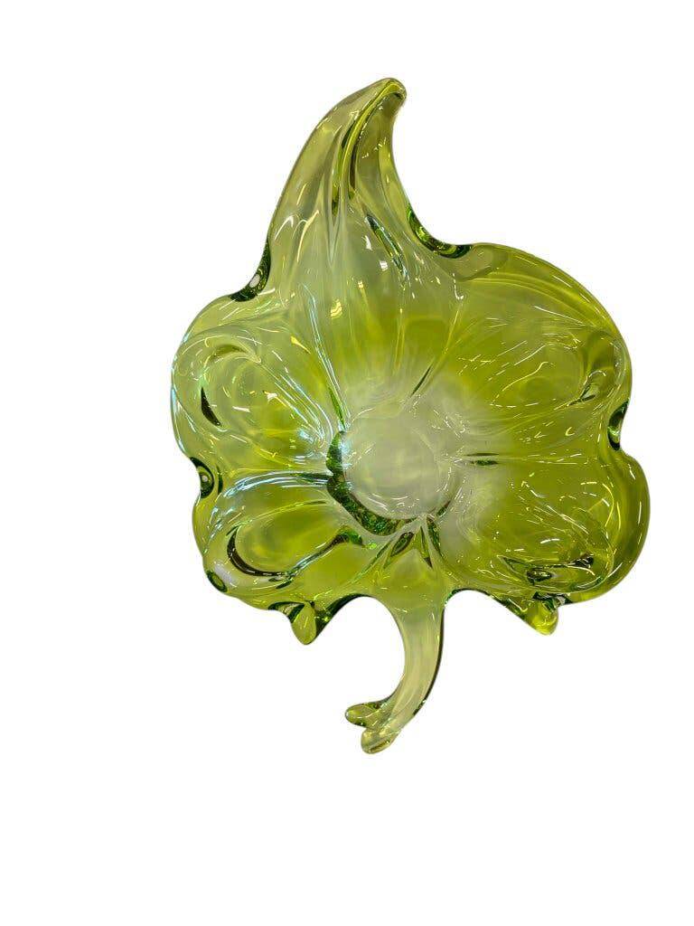 Vintage green Murano glass bowl