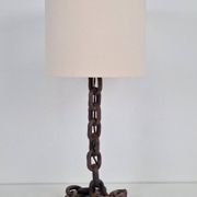 Lampe de table en chaîne brutaliste attribuée à Franz West, années 1980