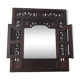 Vintage Indonesian teak shuttered mirror