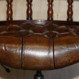 Vintage Chesterfield captain's chair in leather