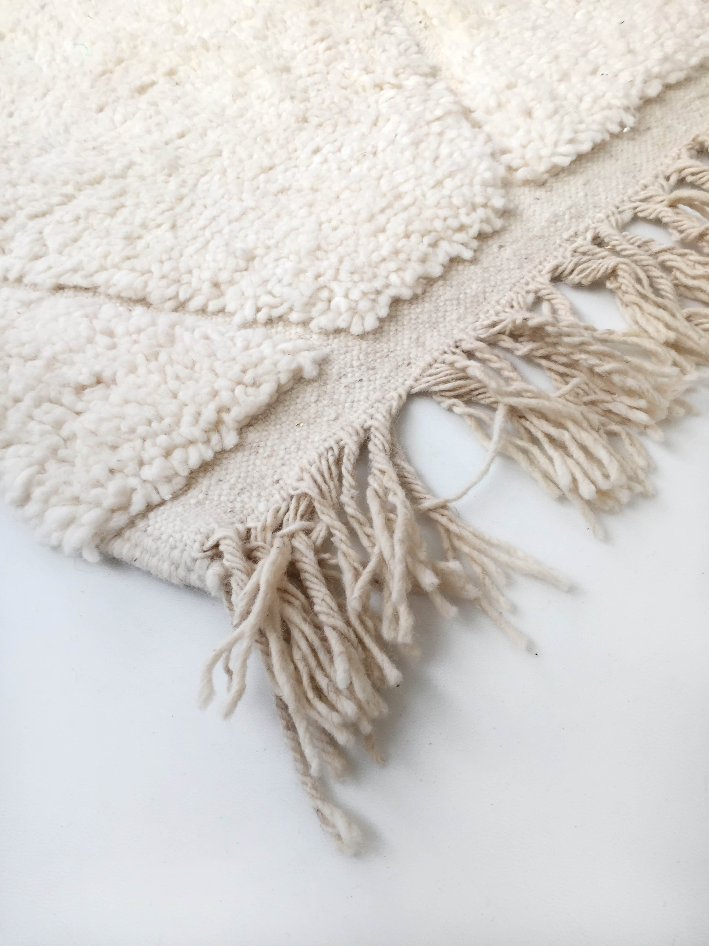 Moroccan Berber carpet blessed ouarain ecru plain with engraved diamonds 302x210cm