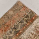 2x9 Vintage Brown & Cream Turkish Runner Rug, 60x263Cm