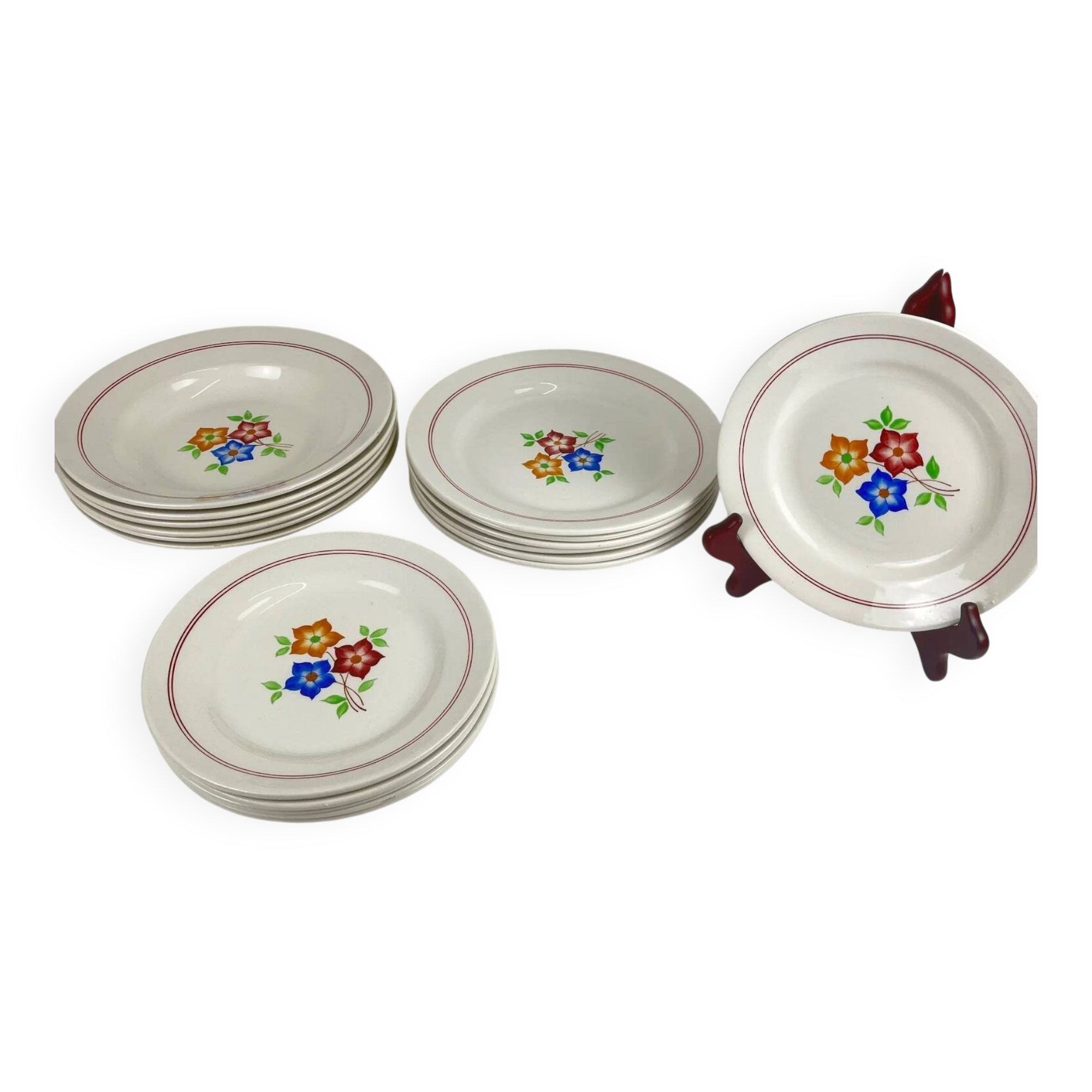 Service for 6 people "The Hive", Moulins des Loups, 20th century