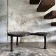 Large coffee table, minimalist tripod side table in solid teak with double.