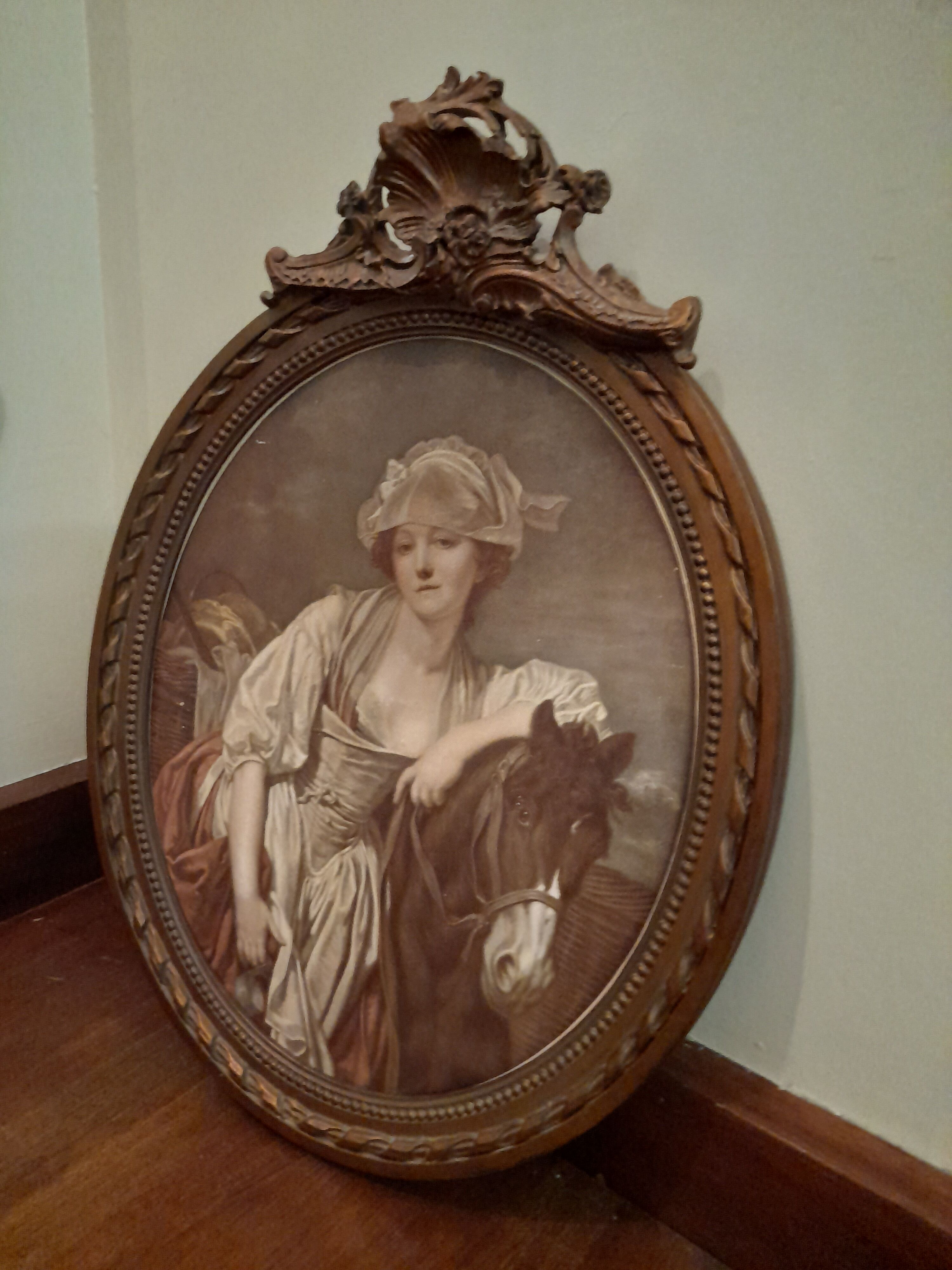 Old oval wood frame