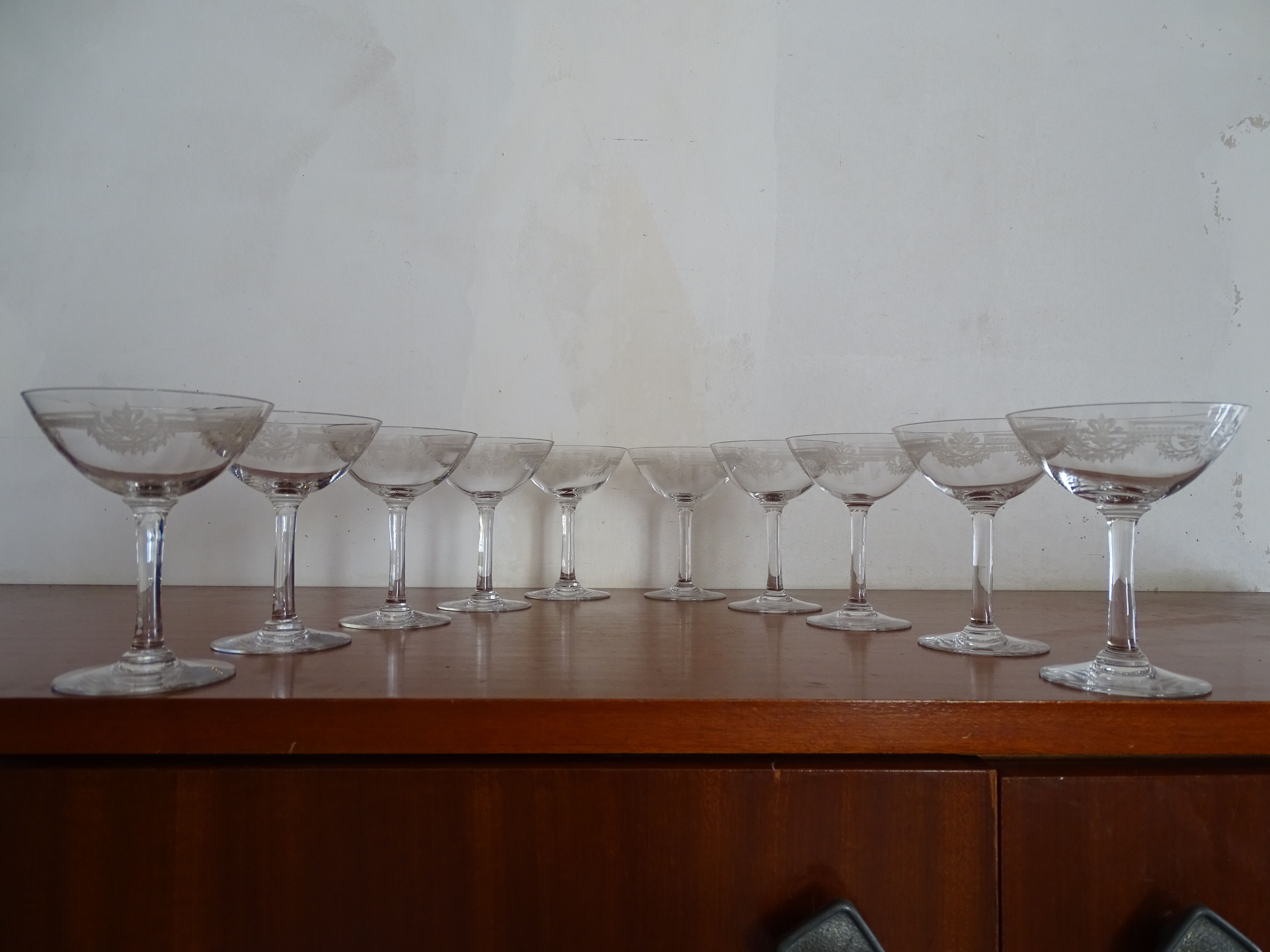 10 glasses champagne crystal Saint Louis - Model Manon- 12 cm