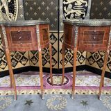 Pair of half-moon bedside tables Louis XV style