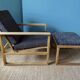 Armchair and ottoman in light oak by Borge Mogensen, Denmark 1965