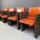 Vintage french armchairs in leather by Maison Vandamme, 1970s