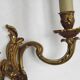 Elegant Vintage French Bronze Double Wall Sconces with Acanthus Leaf Detail