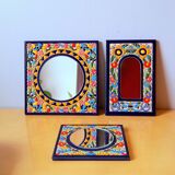 Set of 3 Artecer mirrors in cloisonned enamels