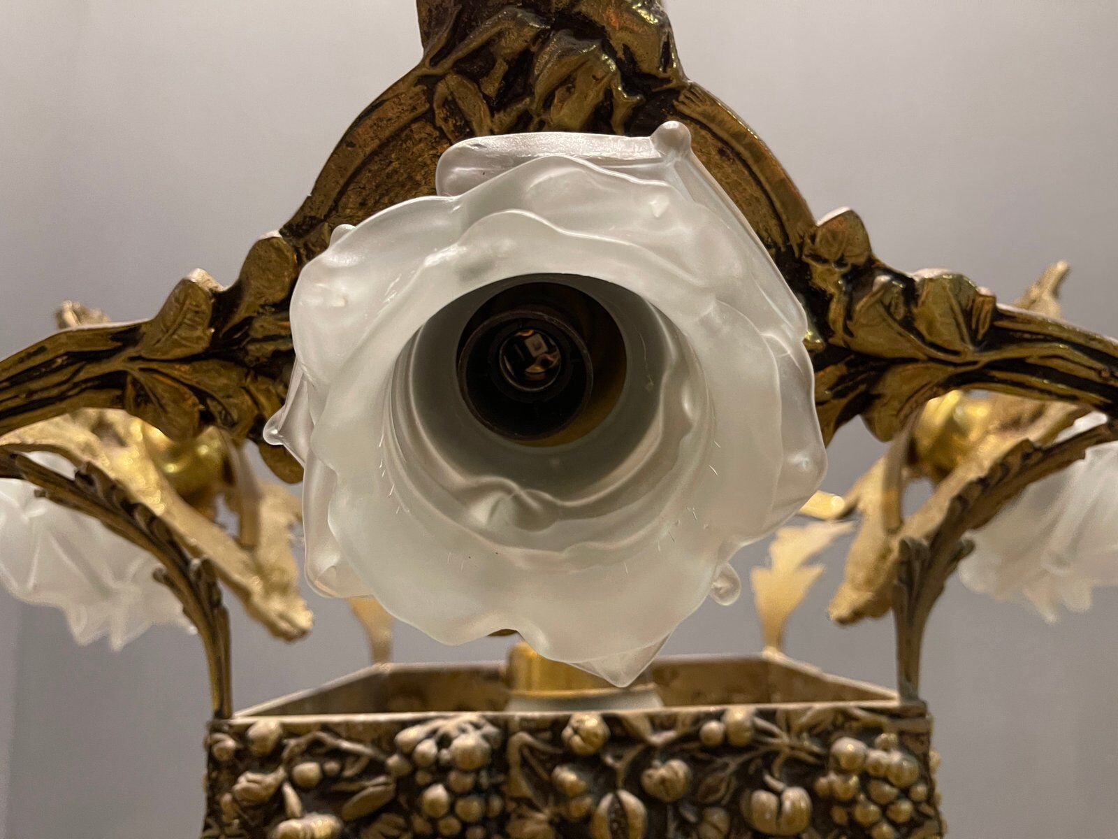 Italian liberty gold gilded chandelier