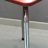 Set of 2 brown leatherette stools