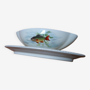 Gien porcelain fish gravy boat