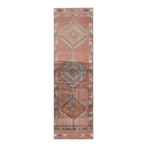 Tapis couloir en laine et coton fait main Oushak turc des années 1970, 83x281.