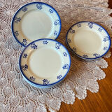 Lot of 9 dessert/starter plates Badonviller model Denise blue 1900-1905