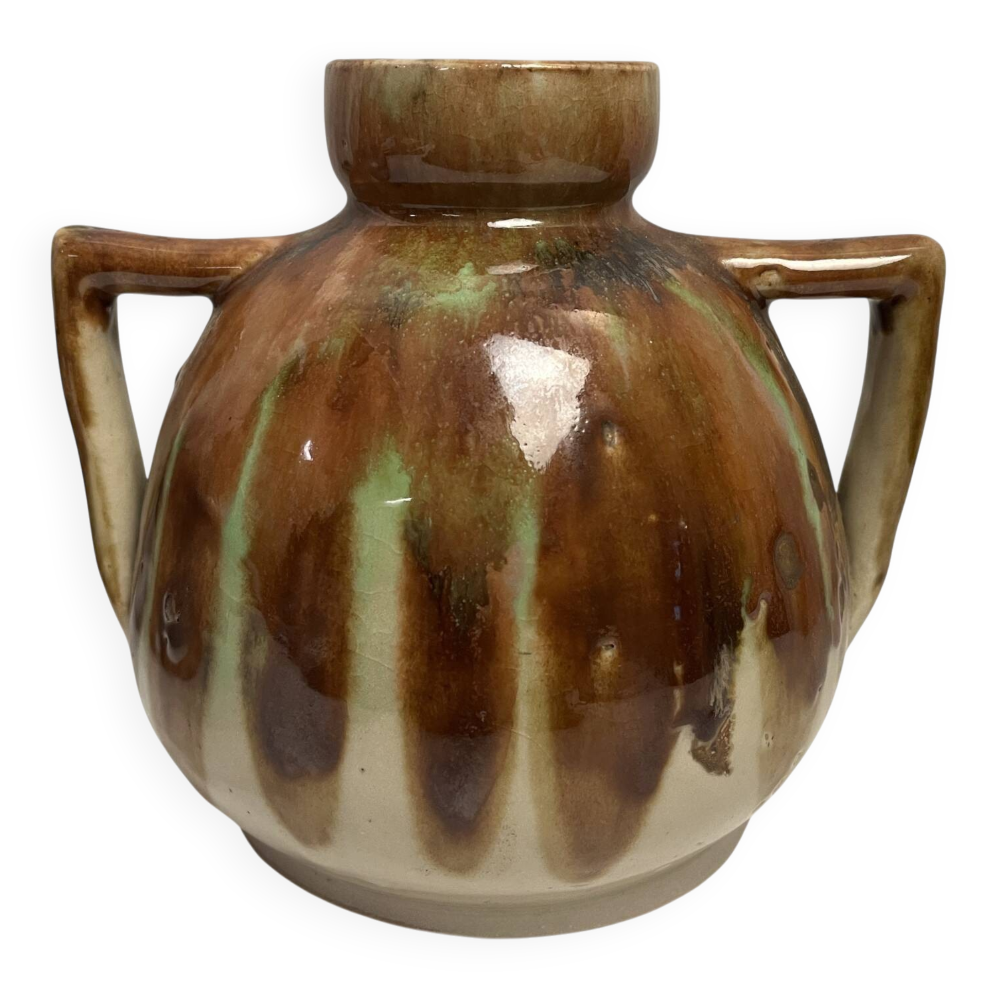 Vintage, JEB stoneware vase with handles circa 1950
