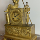 Period clock restoration XIXth in gilded bronze