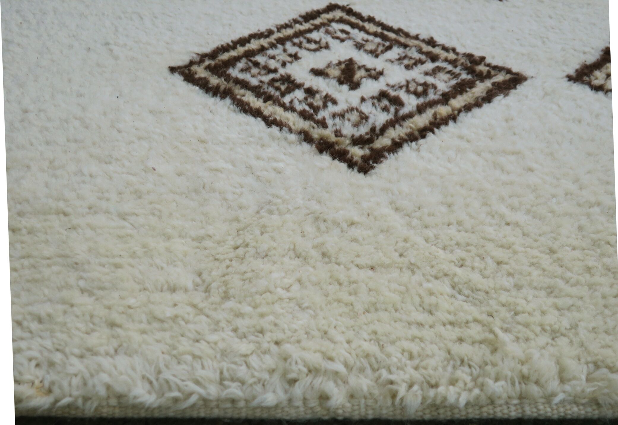 Mid century beni ourain moroccan wool hand-knotted carpet 295x197cm