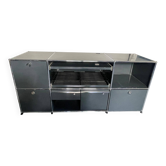 USM Haller Desk – Anthracite Grey – Complete Configuration - in Bordeaux