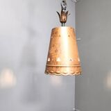 Brutalist copper pendant light, 1970s