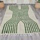 Handmade Berber rug, green and white, size 150 x 250 cm