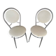 SOUDEXVINYL Chair Pair Chrome Metal + White Skai 70s Vintage #