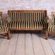 Biedermeier Seating Set in Walnut, 1830s, Set of 3