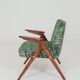 Fauteuil lounge scandinave vert au design vintage en tissu Rustiq Forest