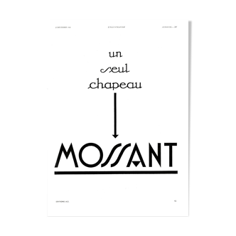 Affiche vintage années 30 Chapeau Mossant