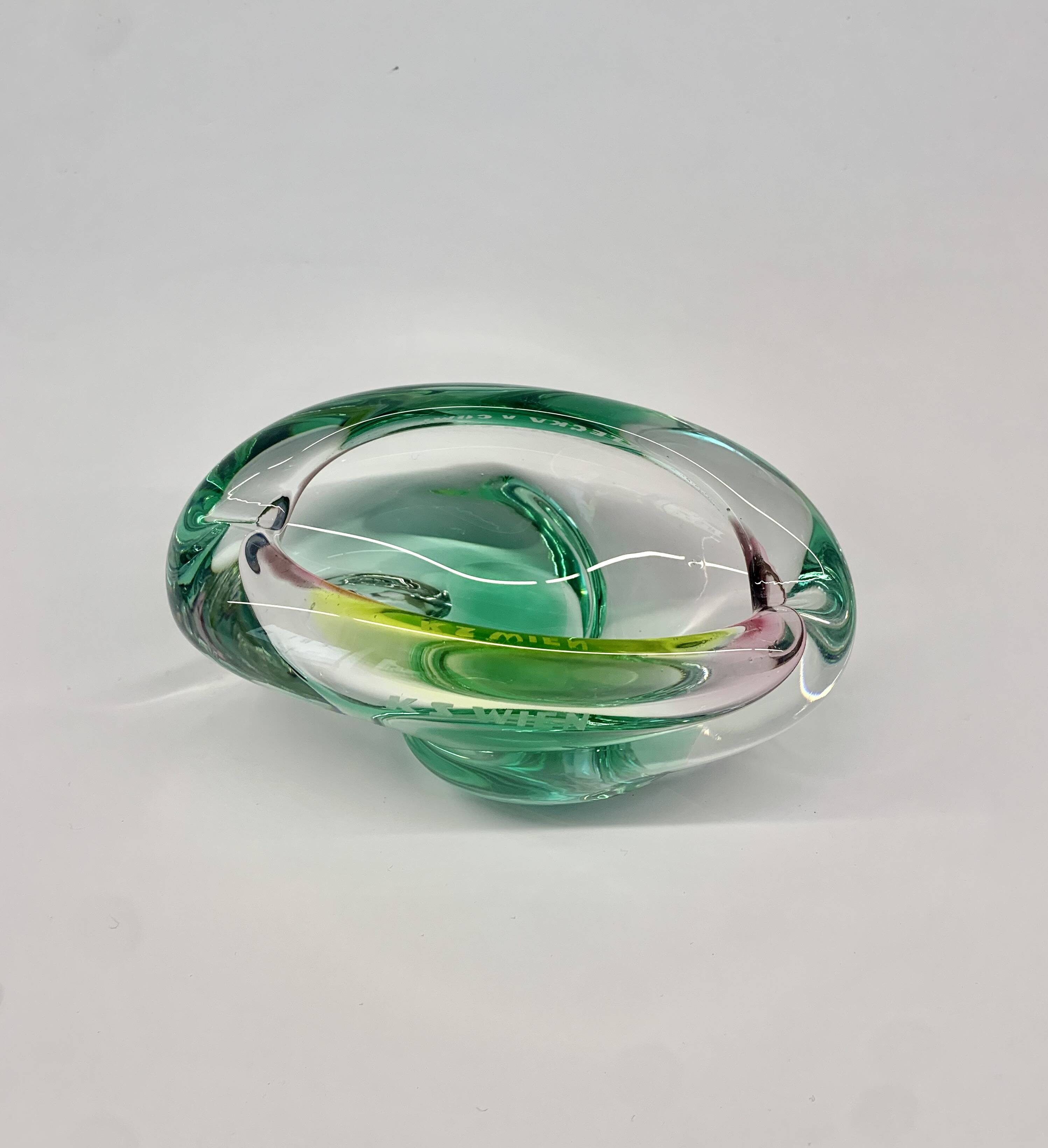 Bowl by Jozef Hospodka for Chribska Sklarna, 1960