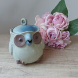 Théière japonaise chouette hibou en grès vintage