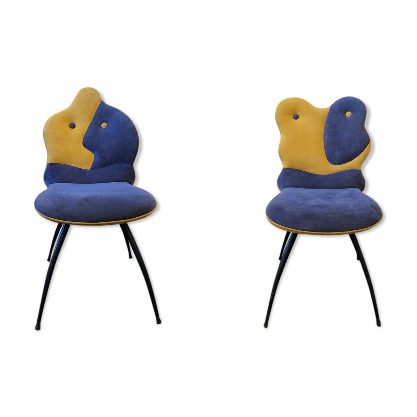 Paire de chaises bicolores