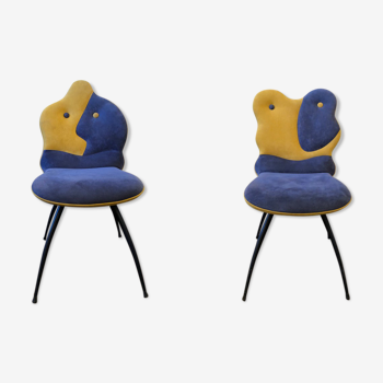 Pair of two-tone chairs
