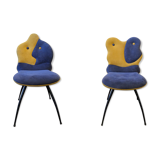 Paire de chaises bicolores