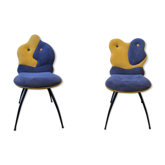 Pair of two-tone chairs