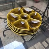 Set of 6 Gien oyster plates