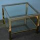 Table basse de style moderniste, style Romeo Rega en laiton et chrome