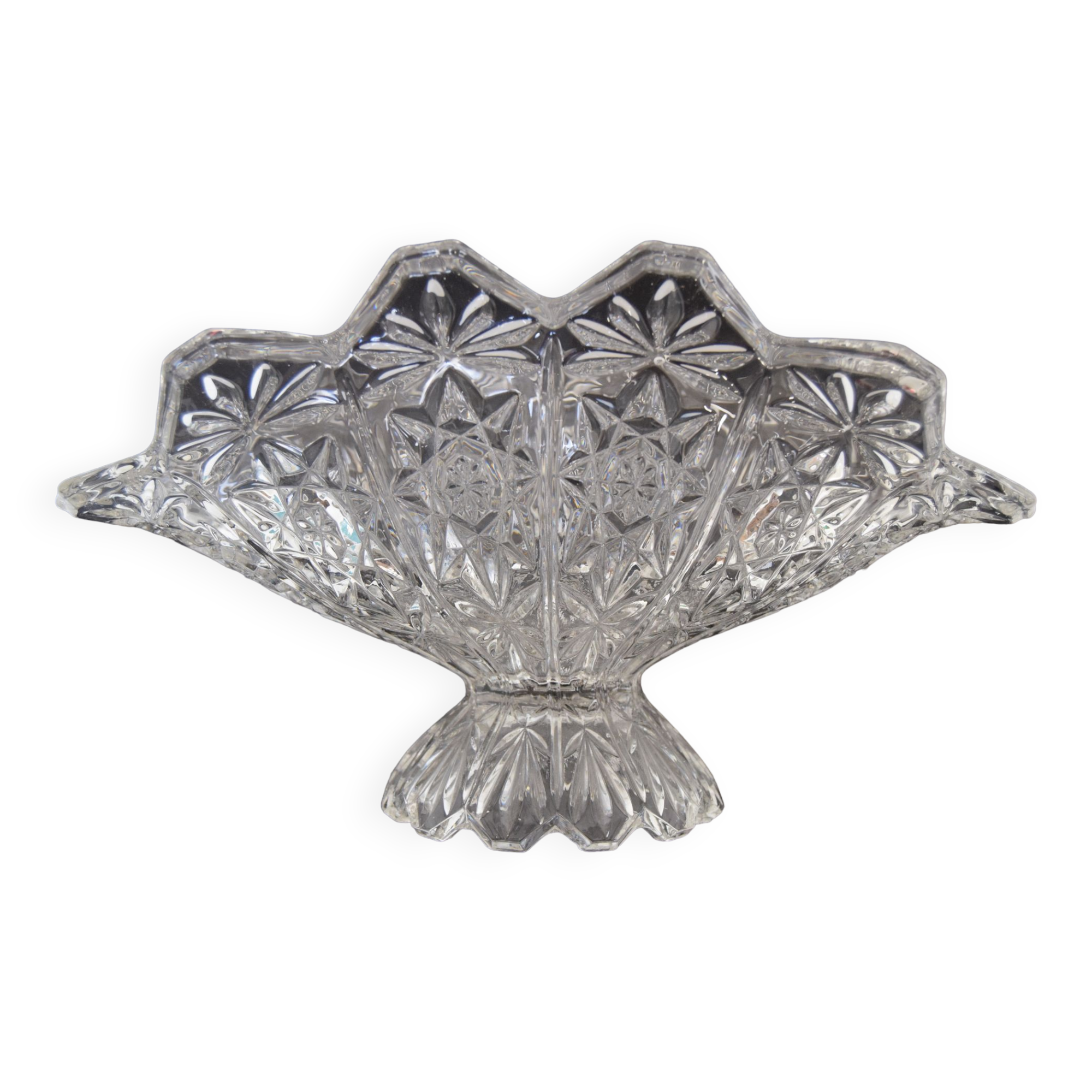 Vintage Crystal Glass Bowl,Glasswork Novy Bor,1950's.