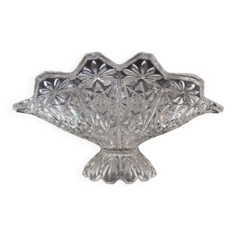 Vintage Crystal Glass Bowl,Glasswork Novy Bor,1950's.