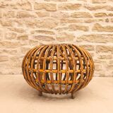 Pouf / ottoman in rattan designed by Franco Albini