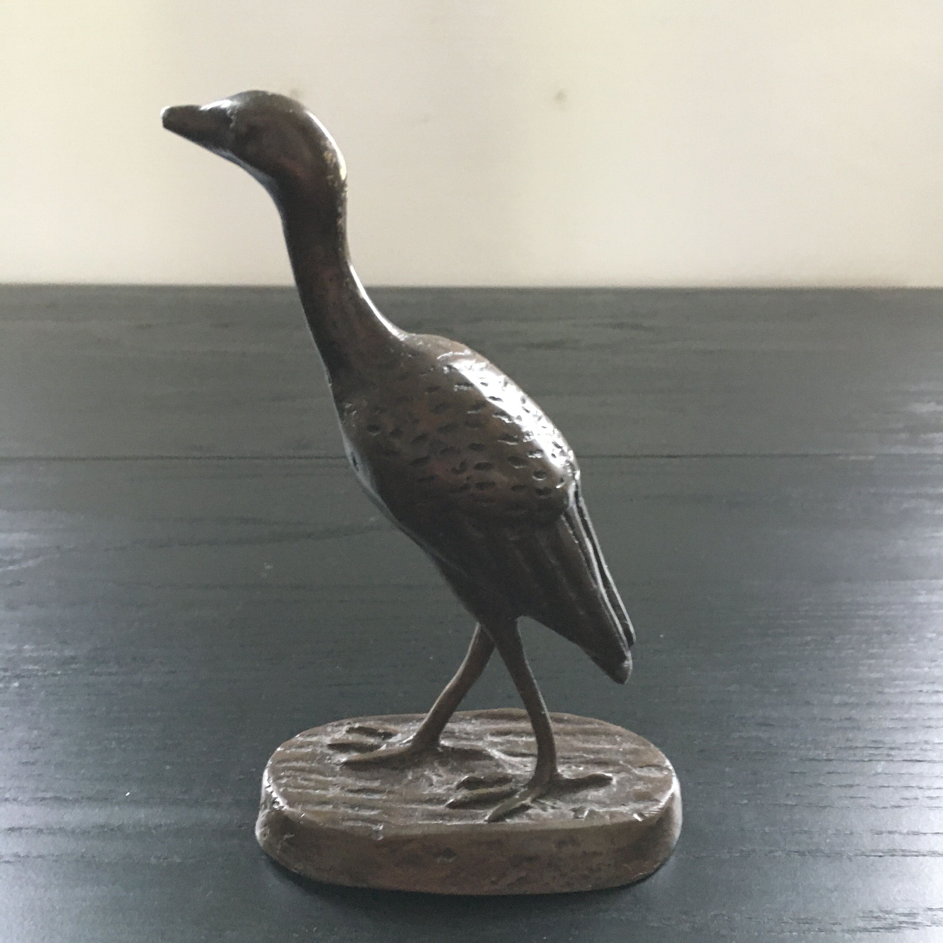 Héron en bronze signé