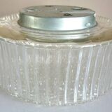 Large round ceiling light, molded glass wall light, thick, Helena Tynell, 1960s