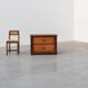 French Louis XVI Oak Commode with Fluted Corner Posts and Brass Handles, ci