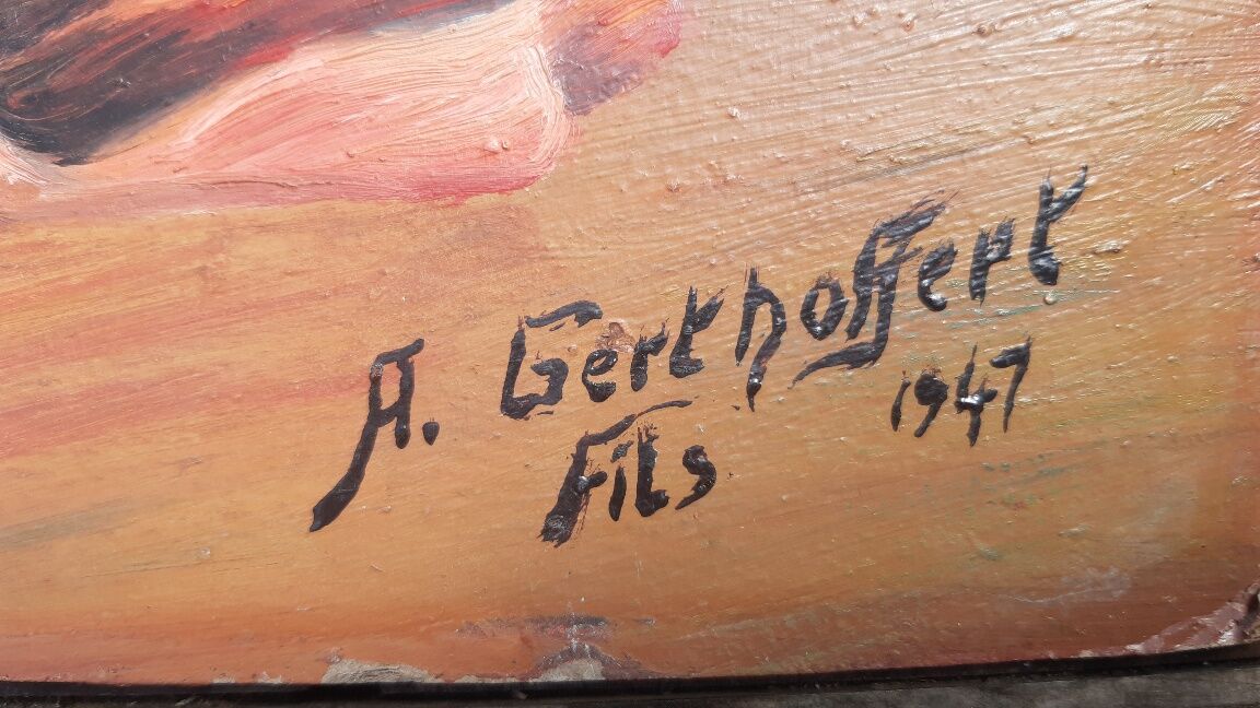 Oil on cardboard by Arthur Gerthoffert 1947